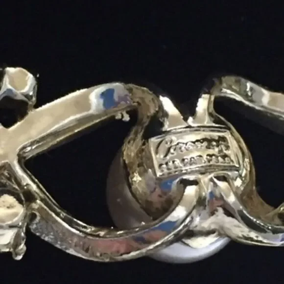 Vtg Corocraft gold pearl rhinestone 14" necklace - Picture 6 of 11